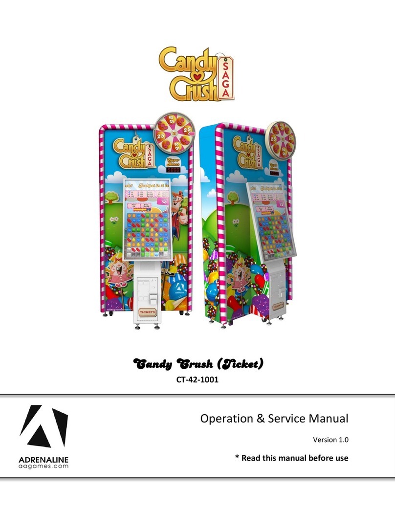 Adrenaline Amusements Candy Crush Ticket Installation and operating instructions