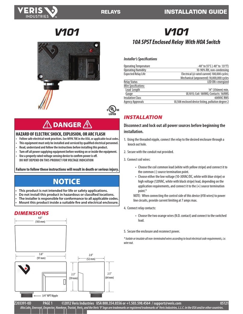 VERIS INDUSTRIES, INC. V101 installation guide