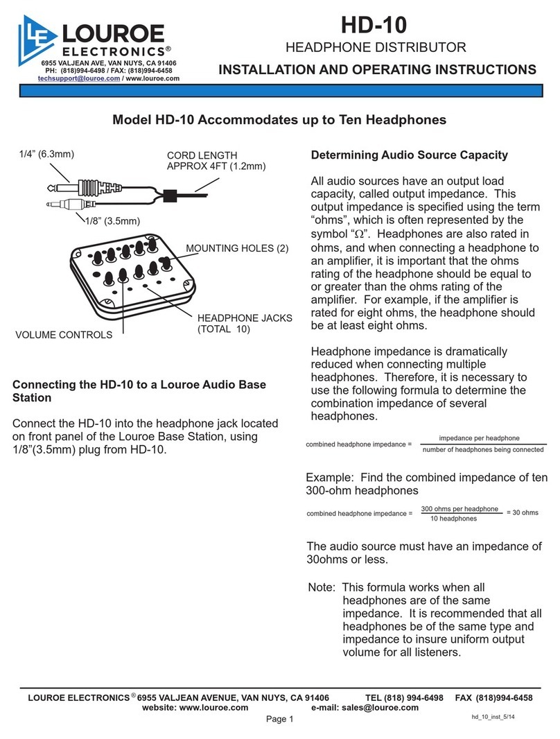 Louroe HD-10 Installation and operating instructions for the installer