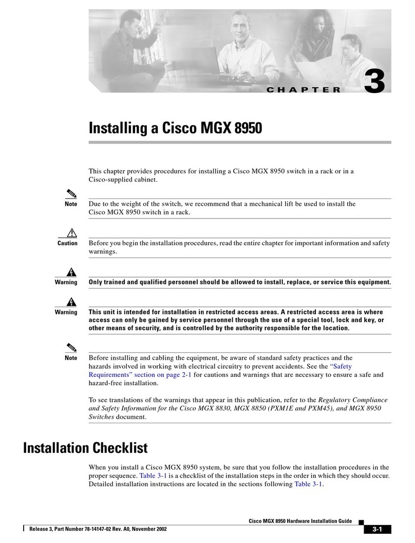 Cisco MGX 8950 installation guide Cisco MGX 8950 installation guide