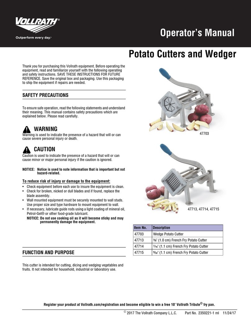 Vollrath 47703 Operator's manual