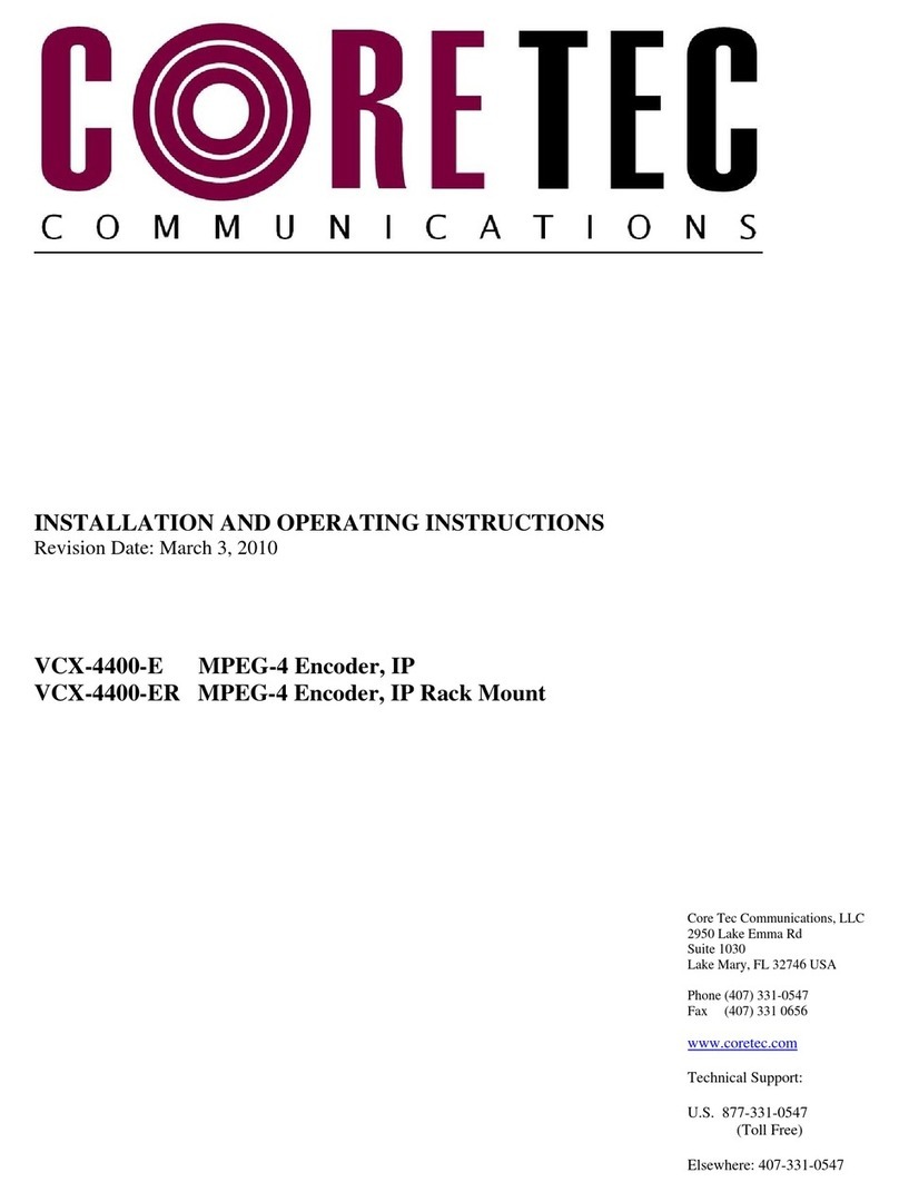 Coretec VCX-4400-E User manual
