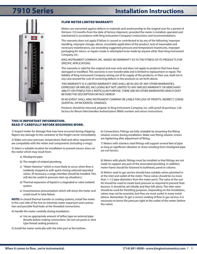King Instrument 7910 Series installation instructions
