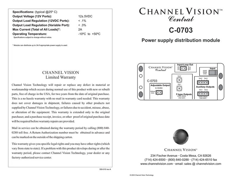 Channel Vision Central C-0703 User manual