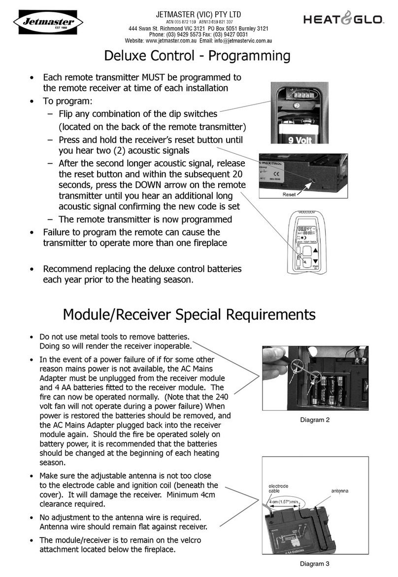 JETMASTER HEAT & GLO Deluxe Control operating instructions JETMASTER HEAT & GLO Deluxe Control operating instructions
