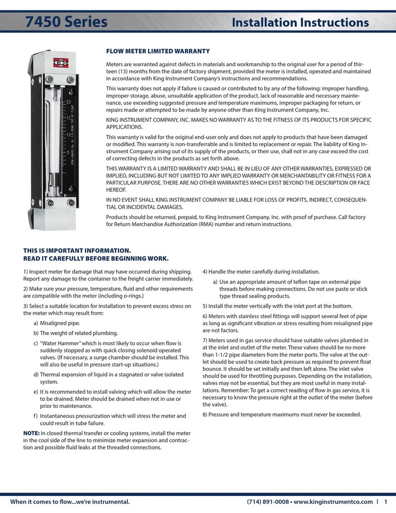 King Instrument 7450 Series installation instructions