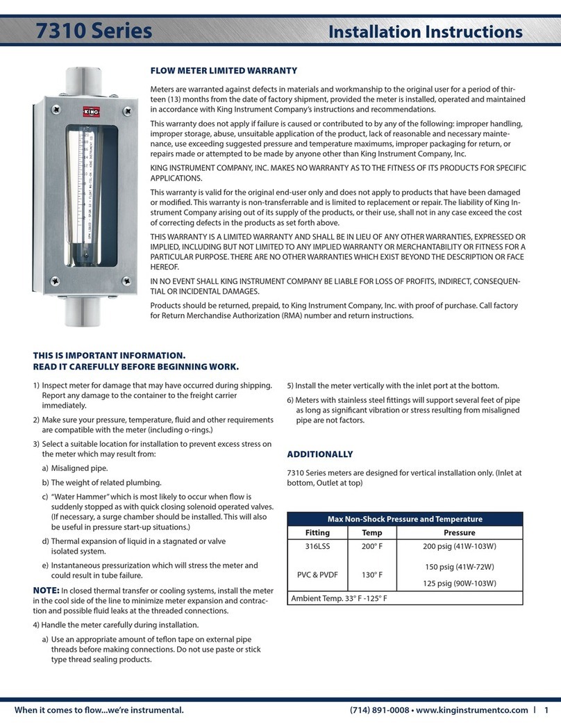 King Instrument 7310 Series installation instructions