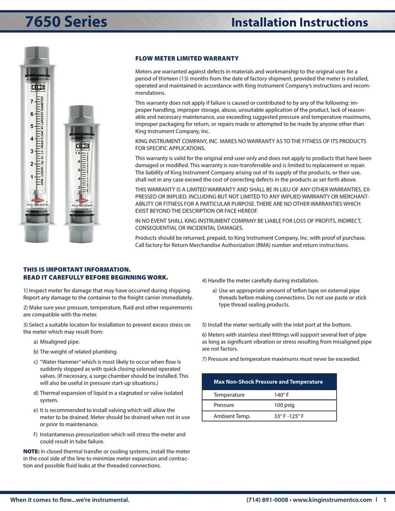 King Instrument 7650 Series User manual