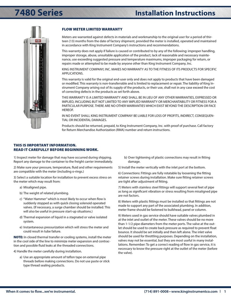 King Instrument 7480 Series User manual