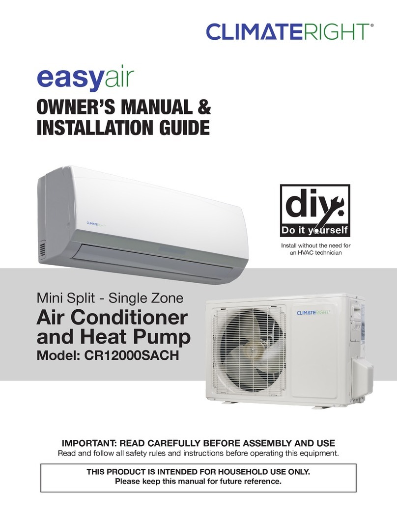 ClimateRight easyair CR12000SACH Troubleshooting guide