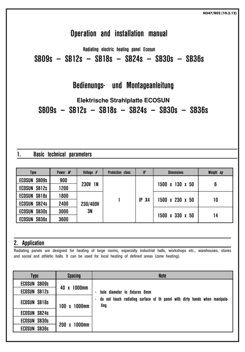 EcoSunTec SB09s Operation and installation manual