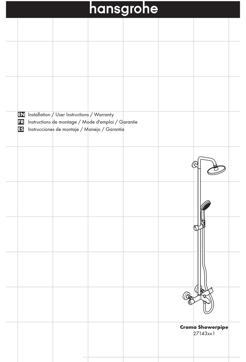 Hans Grohe Croma Showerpipe Installation/User Instructions/Warranty