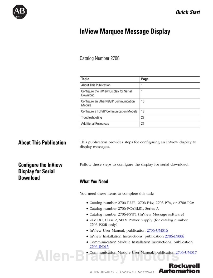 Allen-Bradley InView Marquee Message Display User manual