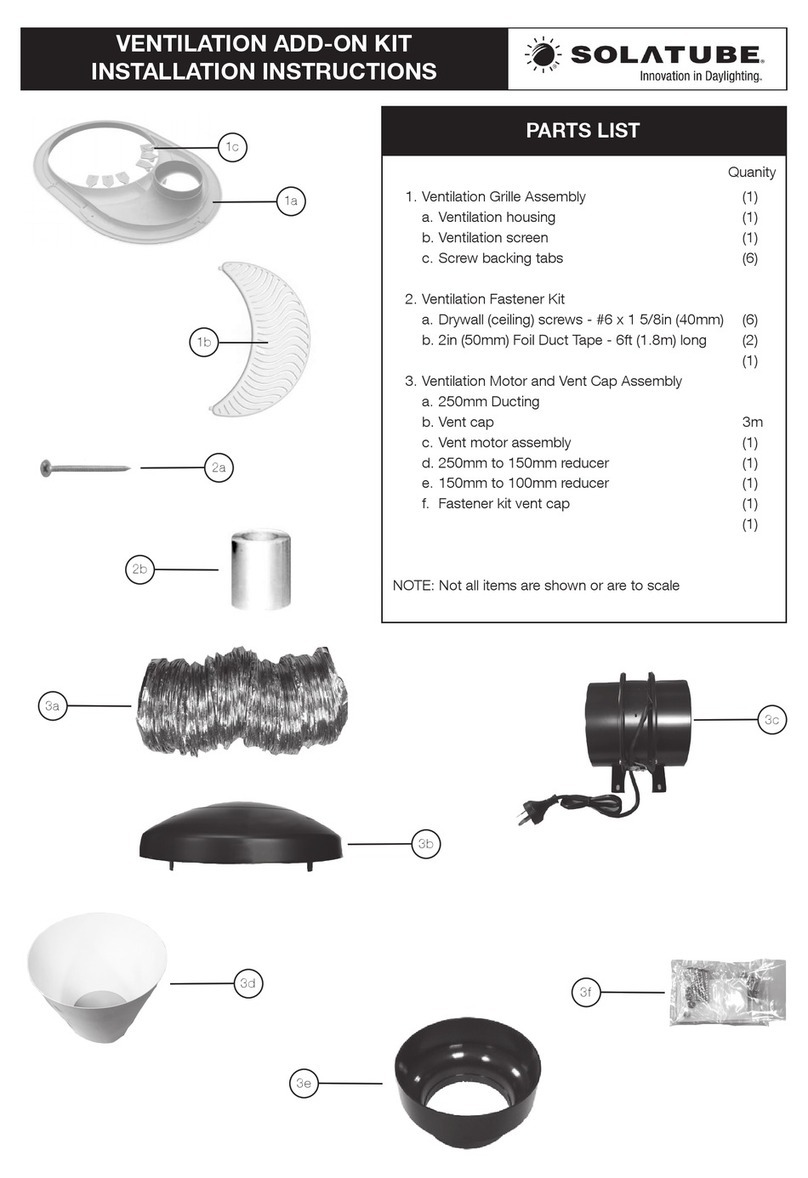 Solatube VENTILATION ADD-ON KIT installation instructions