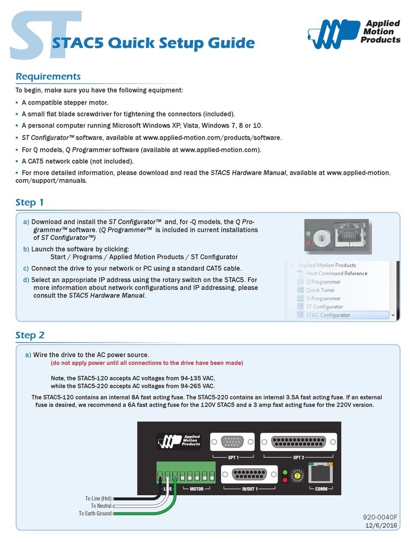 Applied Motion Products STAC5 Series Quick setup guide