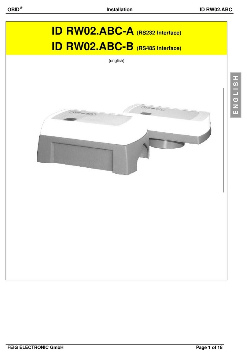 Feig Electronic ID RW02.ABC-A:ID RW02.ABC-B User manual