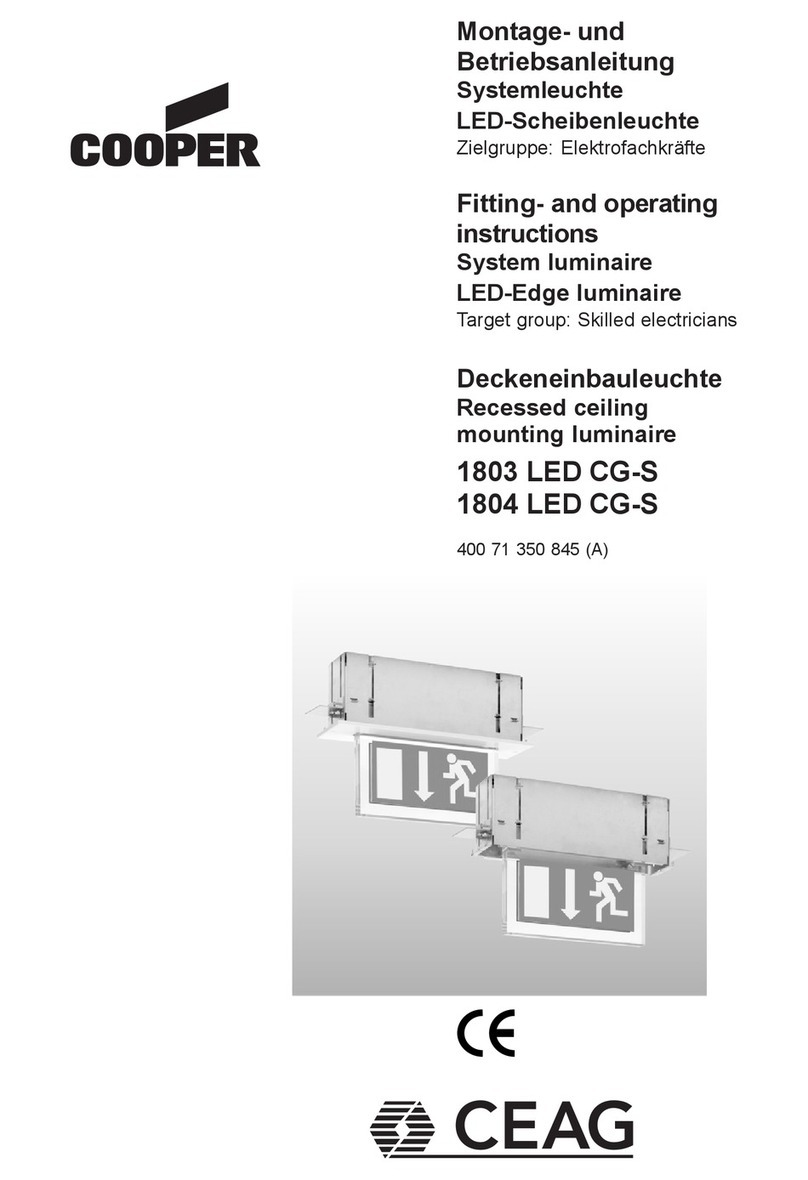 Cooper 1803 LED CG-S Fitting and operating instructions