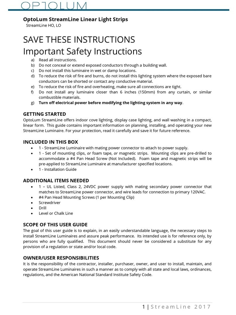OptoLum StreamLine instructions