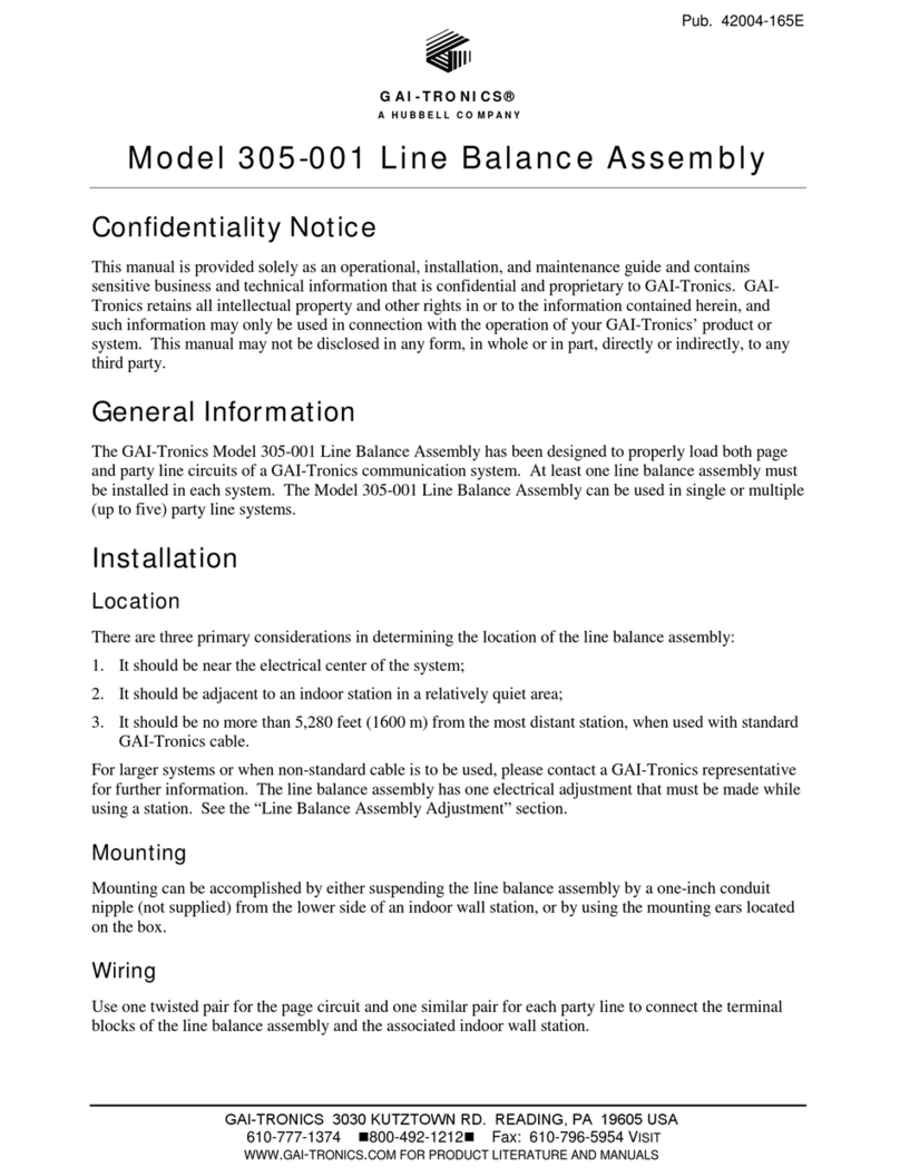 GAI-Tronics 305-001 user manual