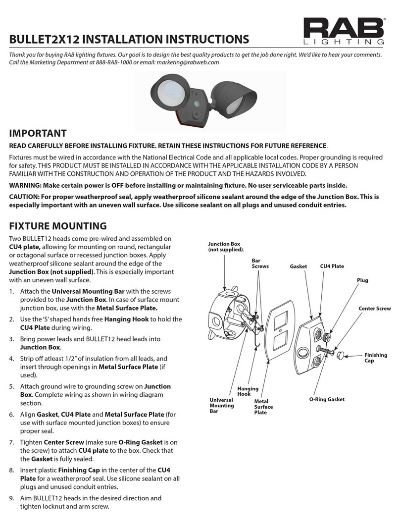 RAB Lighting BULLET2X12 installation instructions RAB Lighting BULLET2X12 installation instructions