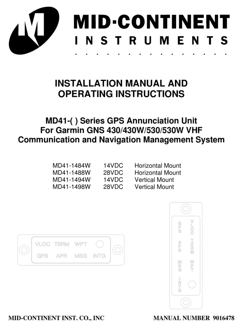 Mid-Continent Instruments MD41 Series Installation manual and operating instructions
