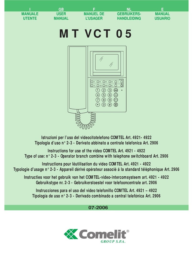 Comelit COMTEL MT VCT 05 user manual