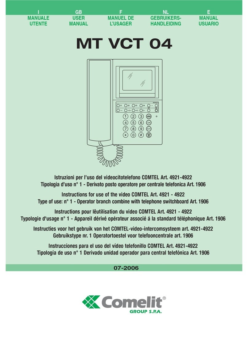 Comelit COMTEL MT VCT 04 User manual