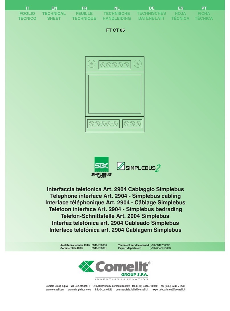 Comelit FT CT 05 Technical sheet