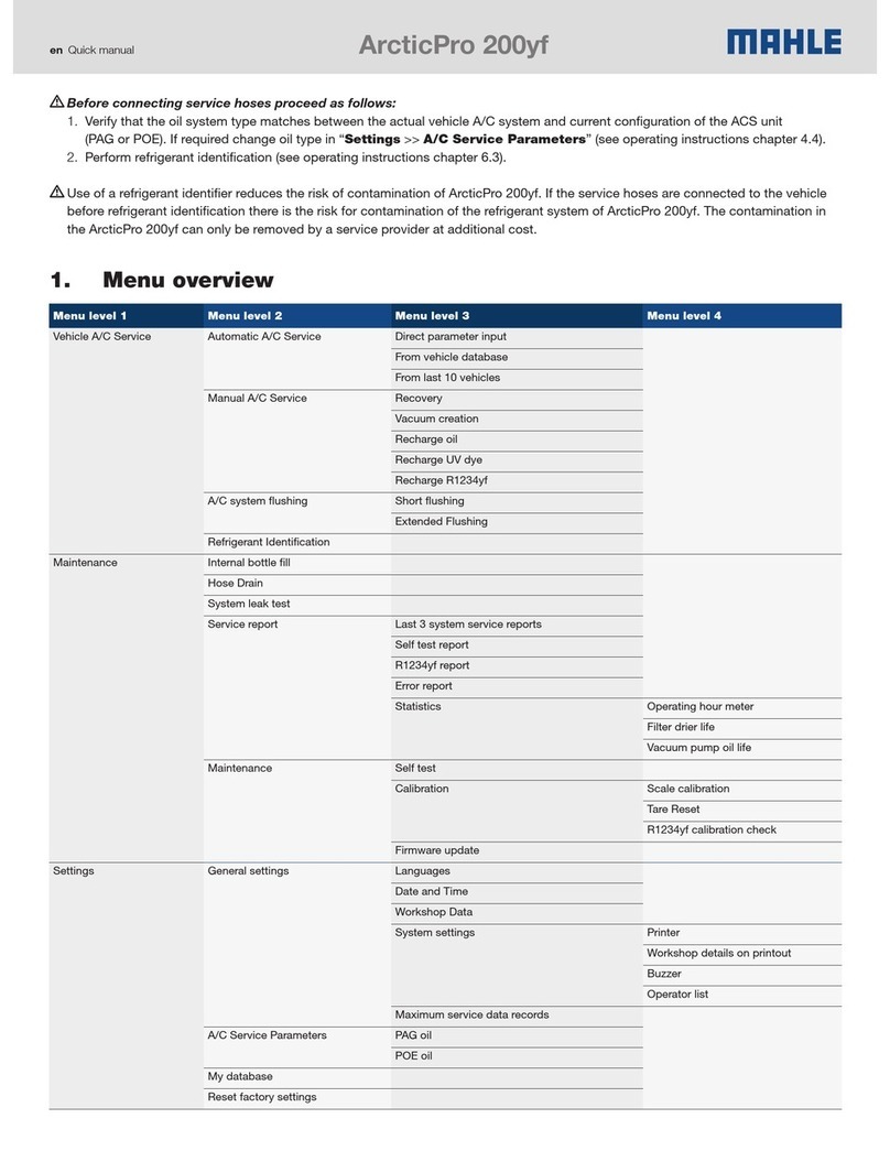 MAHLE ArcticPro 200yf Quick manual