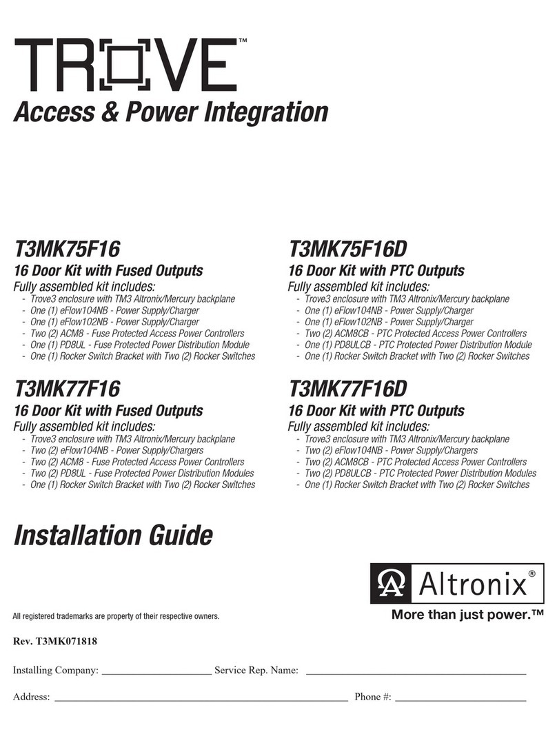 Altronix TROVE Mercury Series T3MK75F16 User manual