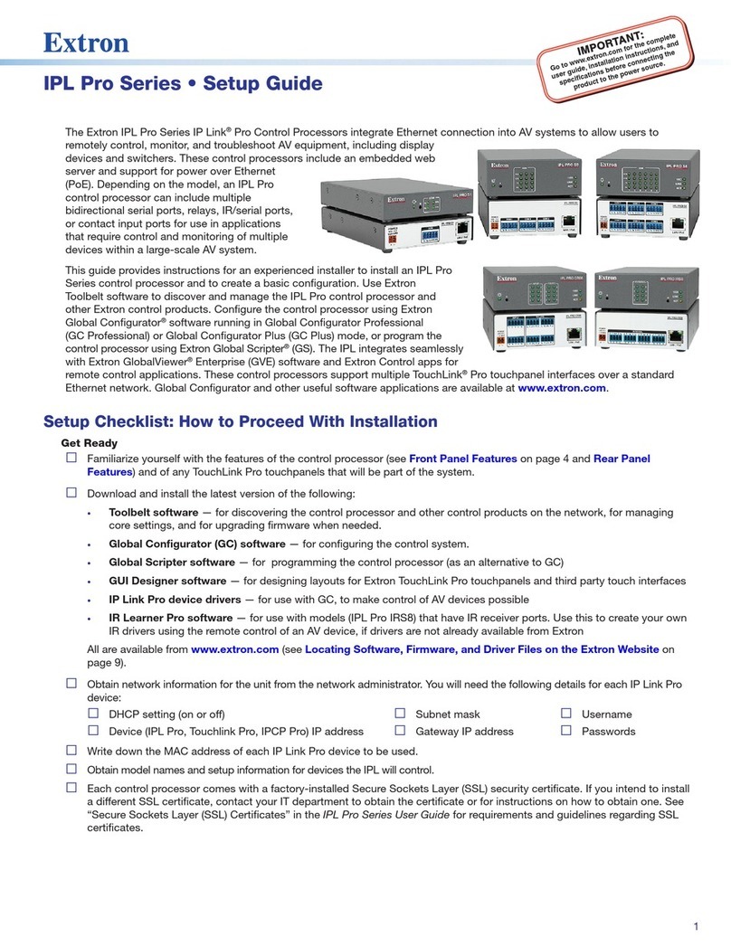 Extron electronics IPL Pro Series User manual Extron electronics IPL Pro Series User manual