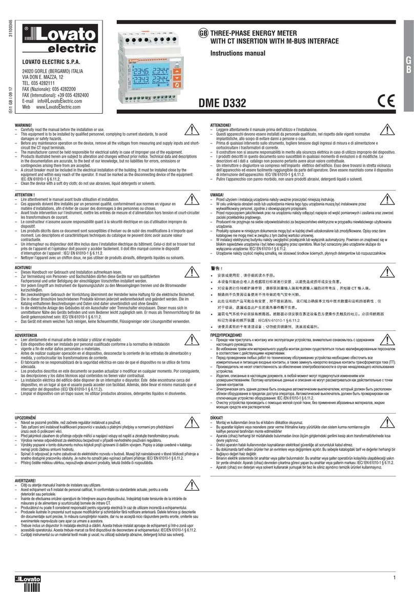 Lovato DME D332 User manual Lovato DME D332 User manual