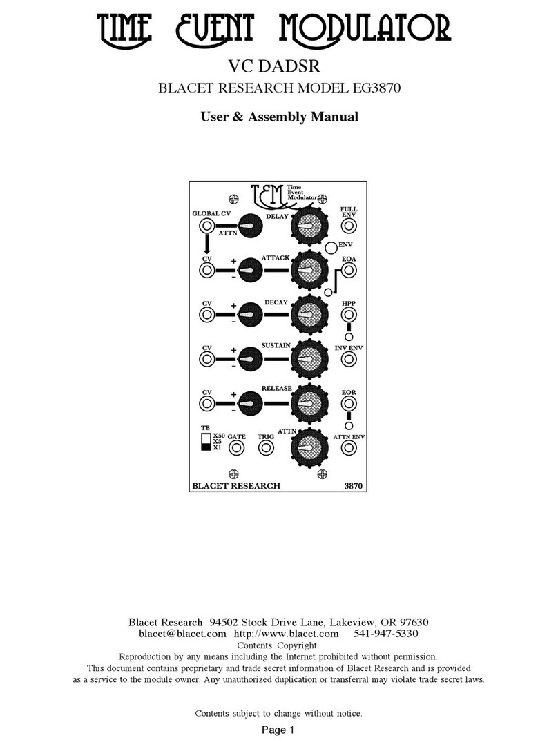 Blacet Research Time Event Modulator EG3870 User manual