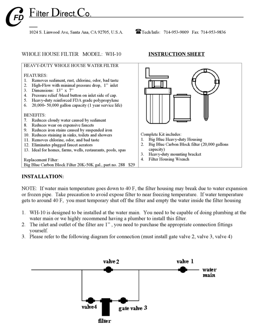 FILTER DIRECT WH-10 instruction sheet