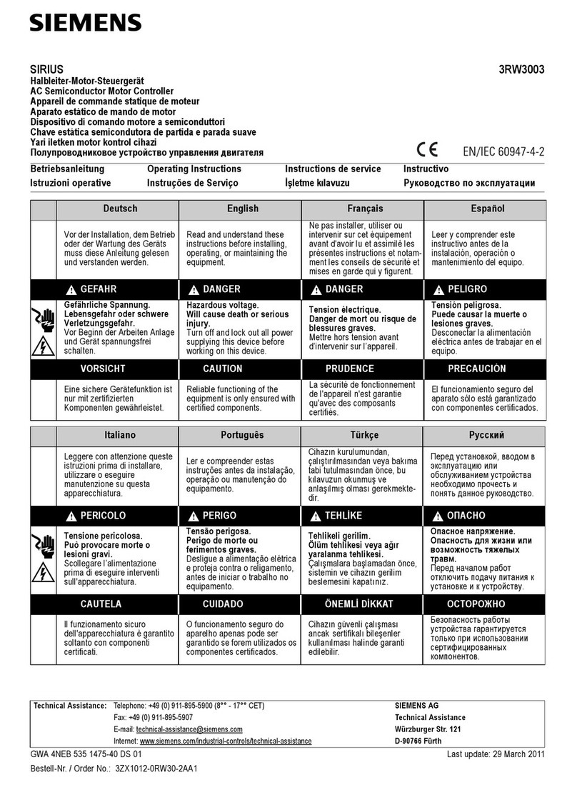 Siemens SIRIUS 3RW3003 User manual