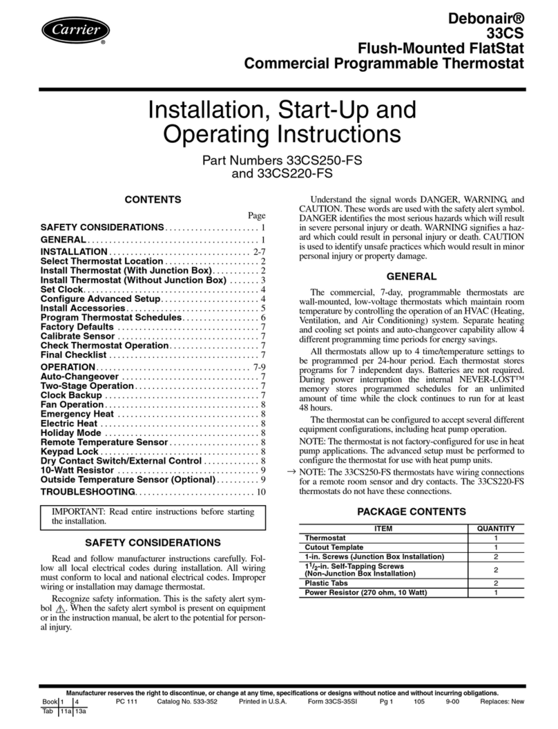 Carrier DEBONAIR 33CS Instructions and recipes