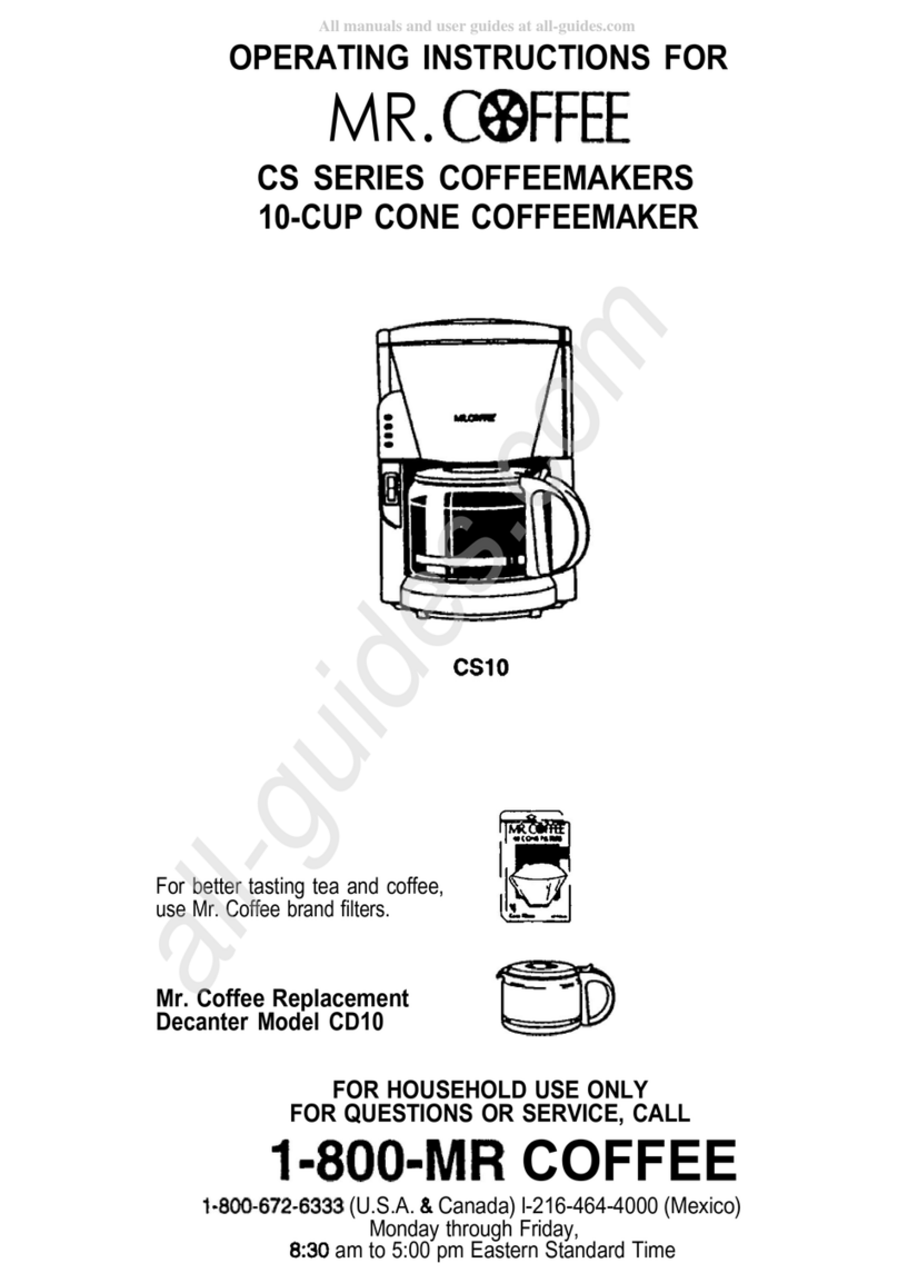 Mr. Coffee CS Series User manual