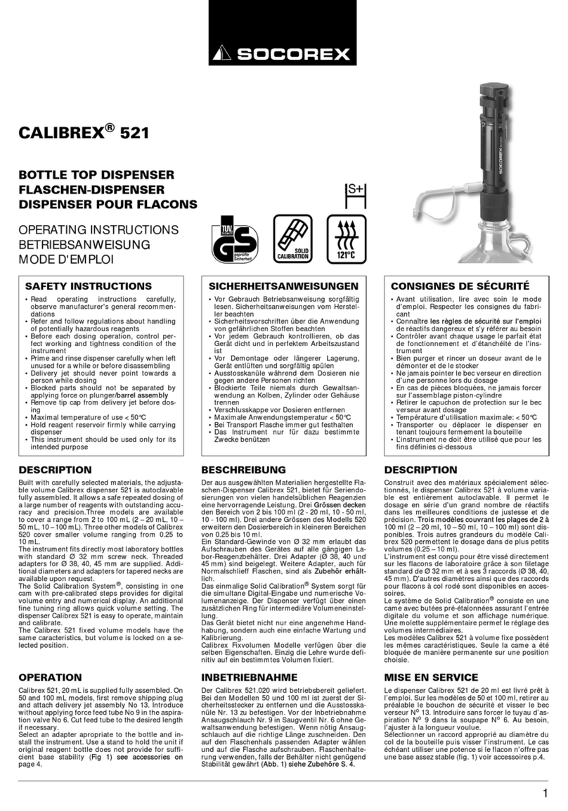 socorex CALIBREX 521 User manual