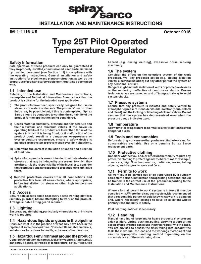 Spirax Sarco 25T Installation and maintenance instructions