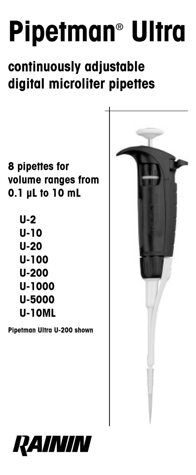 Rainin Pipetman Ultra U-2 user manual