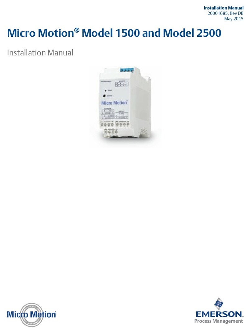 Emerson MICRO MOTION 1500 installation manual