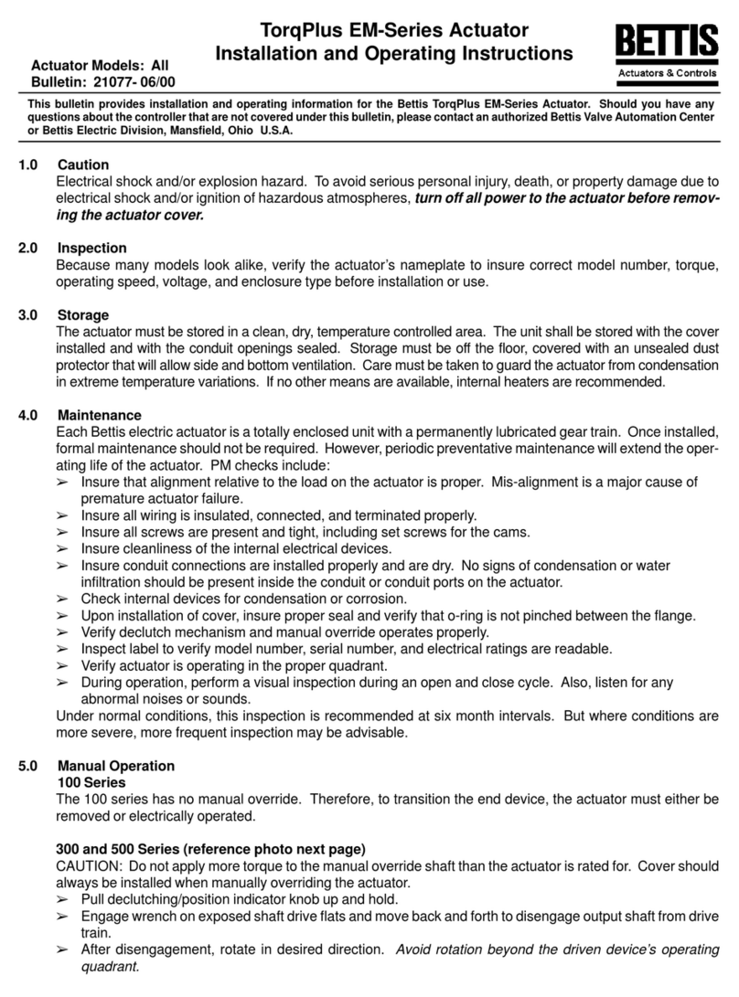 Bettis TorqPlus EM Series Installation and operating instructions Bettis TorqPlus EM Series Installation and operating instructions