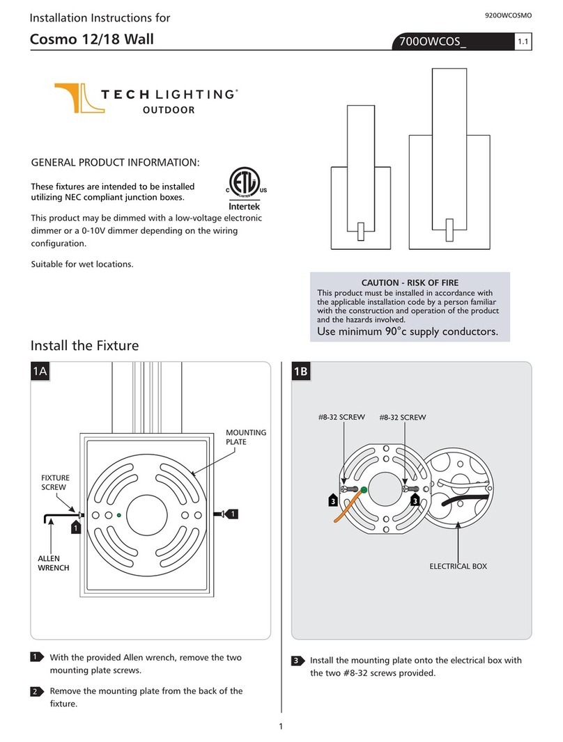 TECHLIGHTING Cosmo 18 Wall installation instructions TECHLIGHTING Cosmo 18 Wall installation instructions