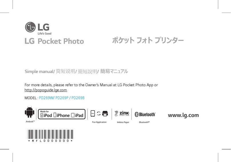LG Pocket Photo PD269W Specification sheet