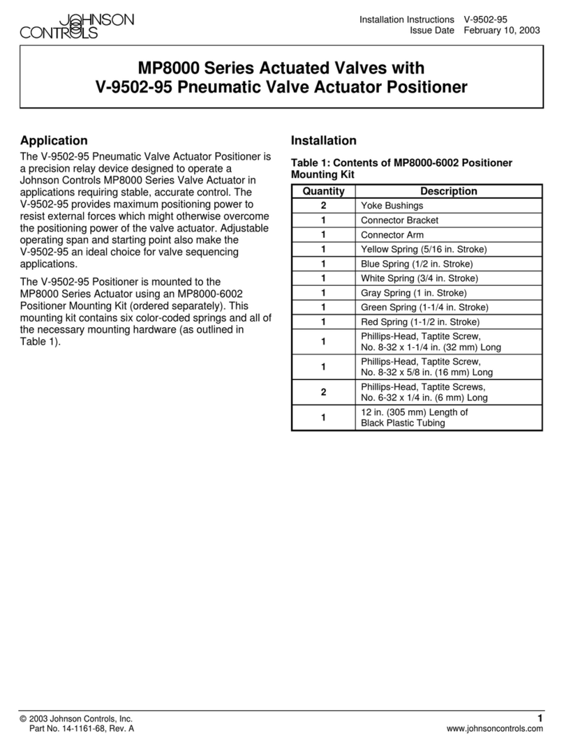 Johnson Controls MP8000 Series installation instructions
