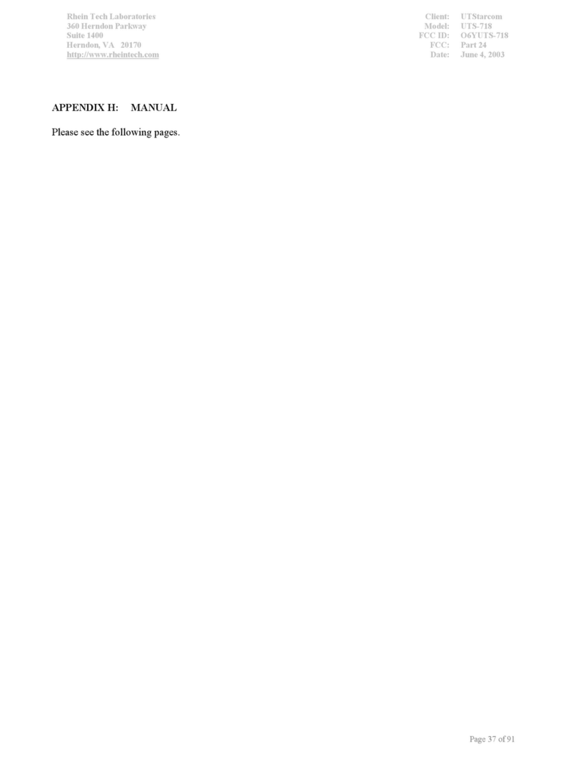 UTStarcom UTS 718 U User manual