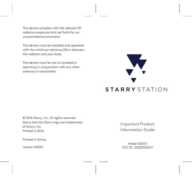 Starry S00111 Important product information guide