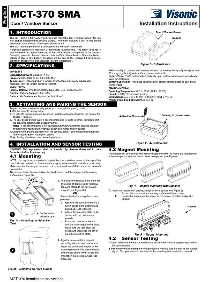 Visonic MCT-370 SMA user manual