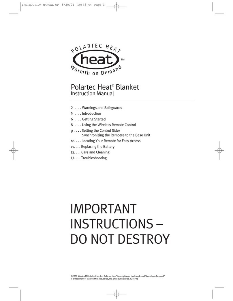 Polartec Heat Blanket instruction manual