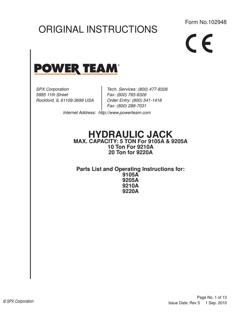 Power Team 9105A User manual